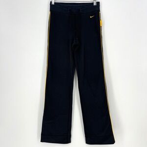 Nike LIVESTRONG FitDry Wide Leg Flare Pants Womens XS Black Yellow Stripe Yoga